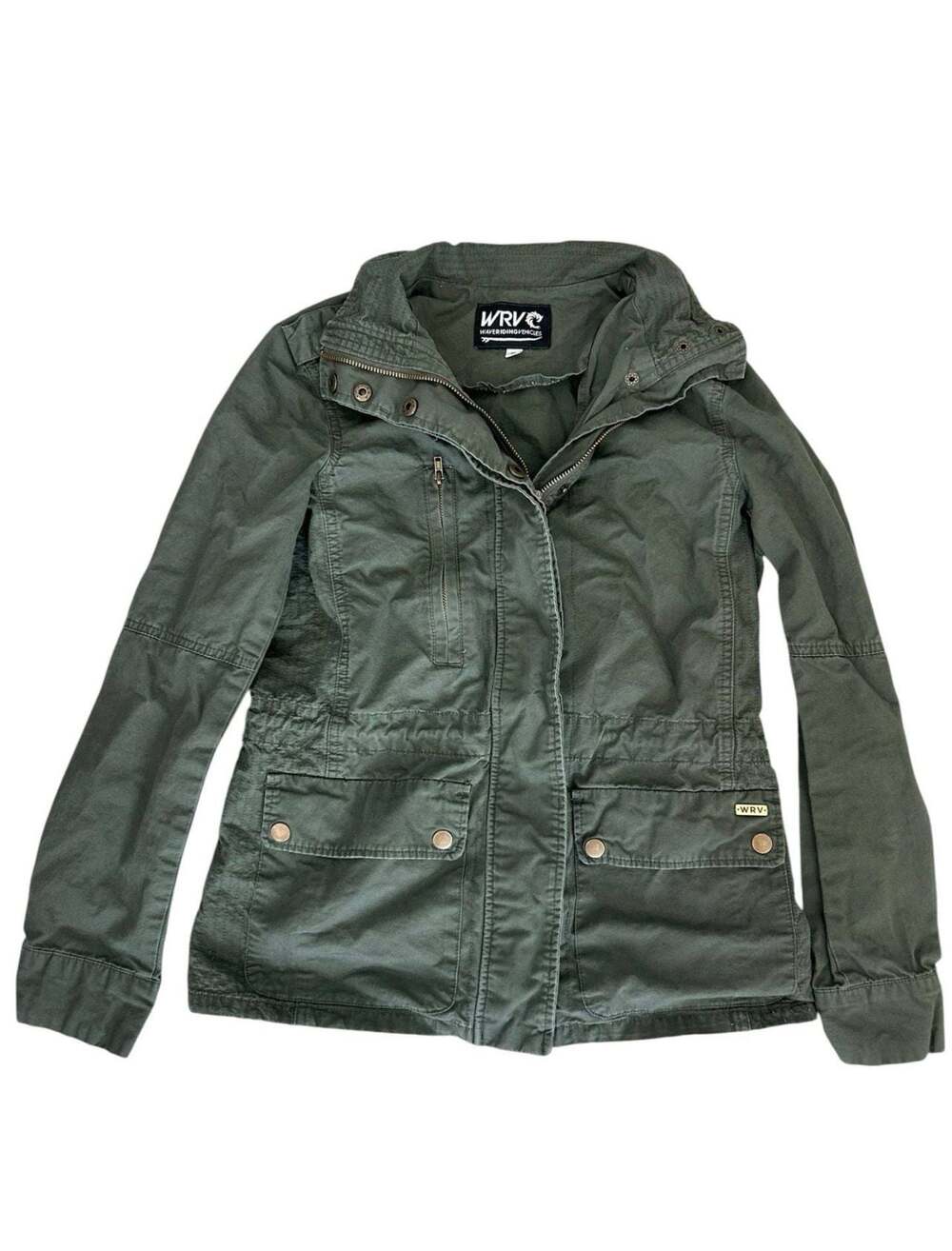 WRV Wave Riding Vehicles Women Olive Green Utility Cargo Jacket